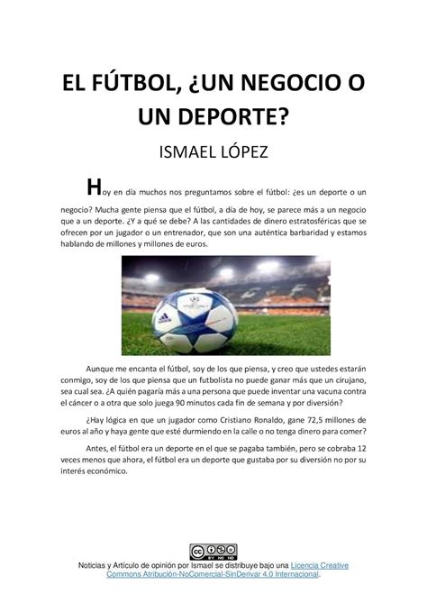 El Fútbol ARTICULO DE OPINION