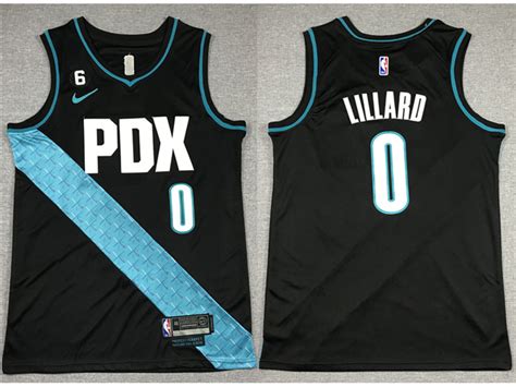 Portland Trail Blazers 0 Damian Lillard 2022 23 Black City Edition