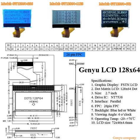 In Stock X Lcd Fstn Cog Lcd Factory I C Spi St Pin Screen