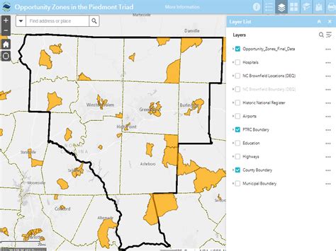 Piedmont Triad Opportunity Zones Piedmont Triad Regional Council Nc