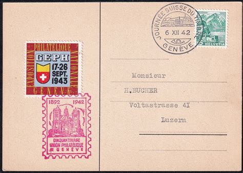 Schweiz Tag Der Briefmarke Roter Stempel J Upg Mit Vignette