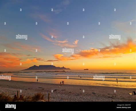 Cape Town sunset beach in Milnerton South Africa Stock Photo - Alamy