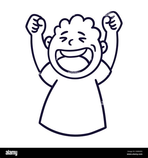 Man with happy emotion. Happy smiling emoji avatar. Portrait of a jubilant person. Cartoon style ...