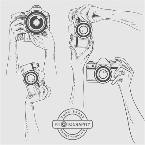 Hand Holding Camera Drawing