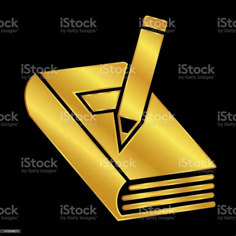 Book Icon In Gold Colored Stock Illustration Download Image Now