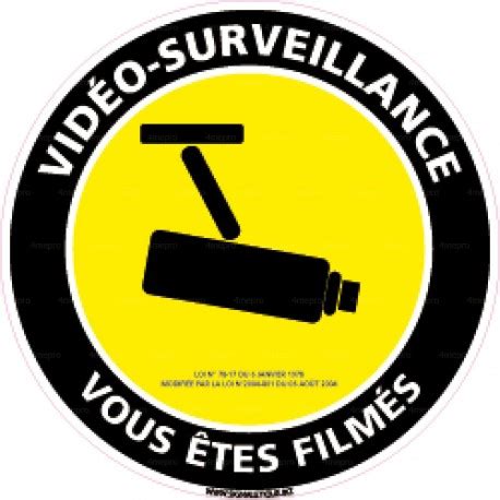 Panneau De Signalisation Jaune Video Surveillance Vous Tes Film S