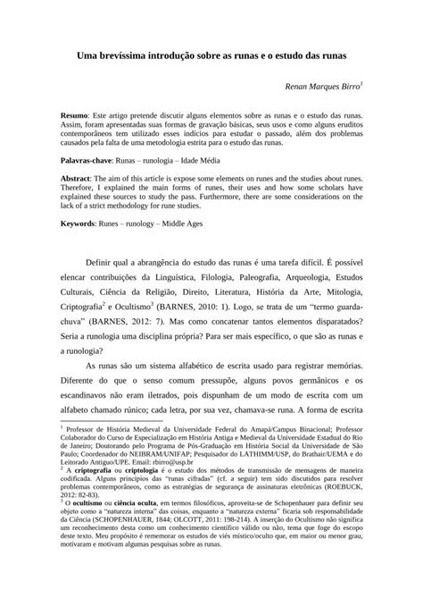 PDF Uma Brevíssima Introdução Sobre as Runas e o Estudo Das Runas