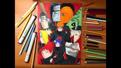 Speed Drawing The Akatsuki Naruto Shippuden Hd Youtube