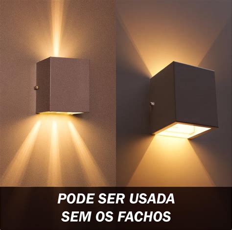 kit 3x Arandela de efeito 4 fachos marrom Lâmpada Led 7w 3000k