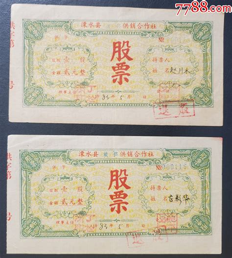 1983年，溧水县城郊供销合作社股票1股 价格15元 Se100013682 股票集资券 零售 7788收藏收藏热线