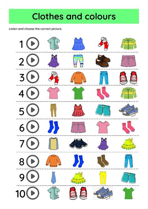 Clothes Online Worksheet For Beginners You Can Do The Exercises Online