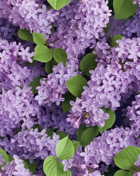 Premium Ai Image Lilac Seamless Pattern Ai Generative