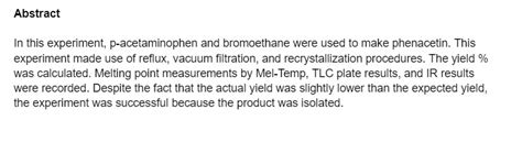 [Solved] Formal Lab Report for Williamson Ether Synthesis Discussion ...