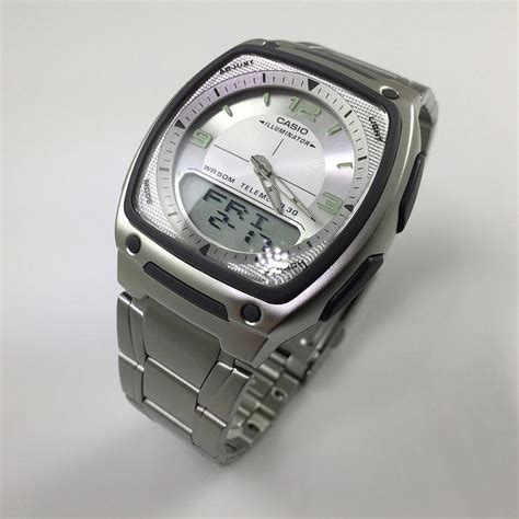 Men S Casio World Time Telememo Watch Aw D Av