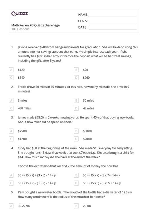 50+ Math Puzzles worksheets for 6th Grade on Quizizz | Free & Printable