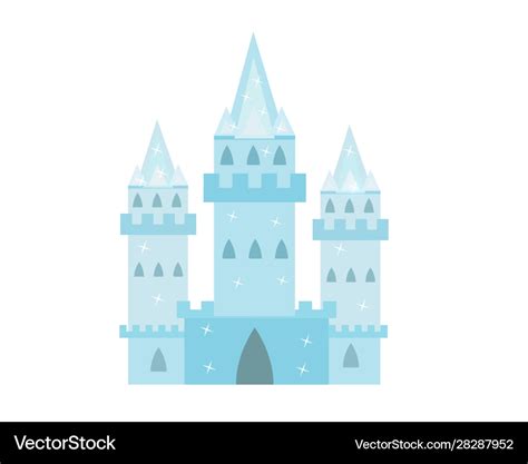 Ice castle princesses snow palace cartoon style Vector Image