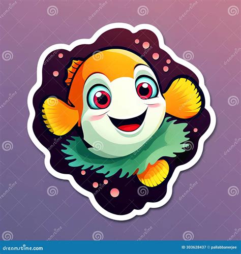 Cute Clown Fish Vector Illustration Cute Cartoon Clown Fish Stock