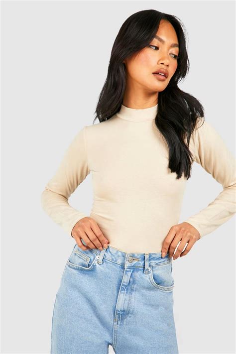 Premium Super Soft High Neck Long Sleeve Bodysuit Boohoo Uk