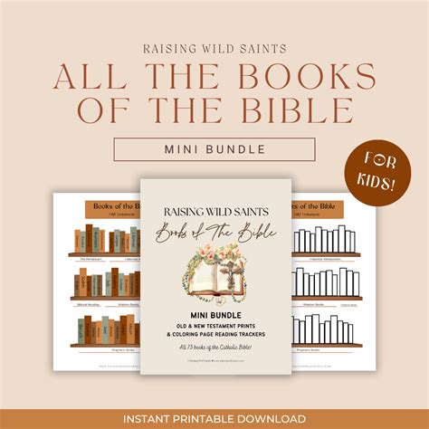 Catholic Books Of The Bible Printables Mini Bundle Raising Wild Saints