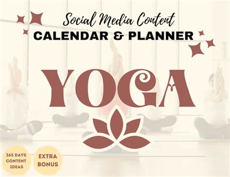 Yoga Social Media Content Ideas Yoga Content Calendar And Etsy