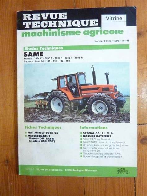 Amazon Fr Revue Technique Machinisme Agricole N Moteurs Same