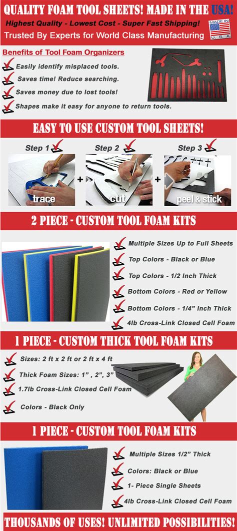 Tool Box Foam Organizers 2 Piece - Fast Shipping