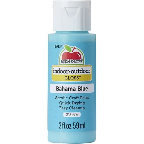 Apple Barrel Acrylic Craft Paint Gloss Finish Bahama Blue 2 Fl Oz