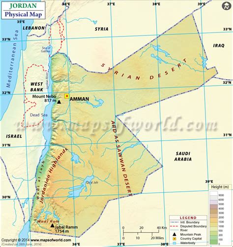 Physical Map of Jordan