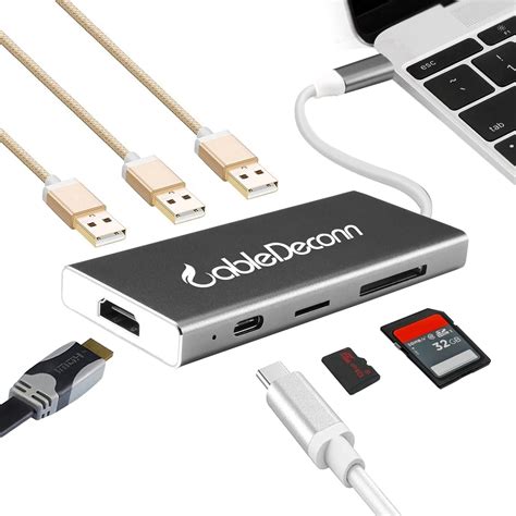 Cabledeconn In Portable Thunderbolt Multipuerto Hub Usb Tipo C