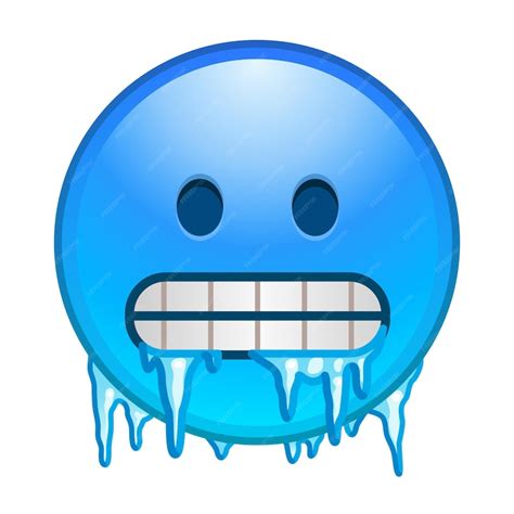 Premium Vector | Cold emoji Freezing emoticon icy blue face with ...