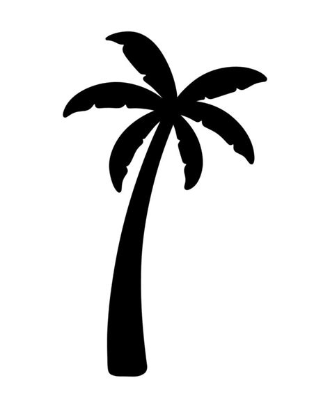 Palm And Coconut Tree Silhouette For Summer Element Vector Art