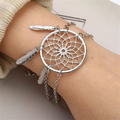 Silver Color Dreamcatcher Charm Bracelets And Bangles Djewellers 2