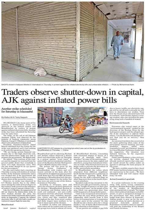 Dawn EPaper Sep 01 2023 Traders Observe Shutter Down In Capital