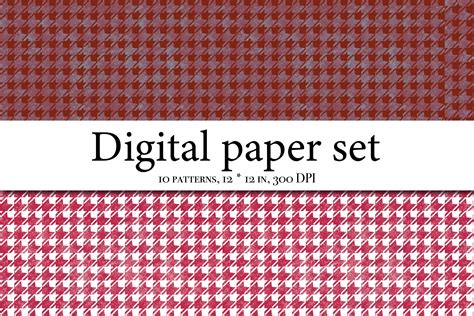 Houndstooth Digital Paper Seamless Patterns Printable Scrapbook Paper