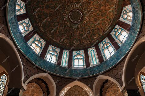 Premium Photo Mosque Dome Interior With Arabesque Details