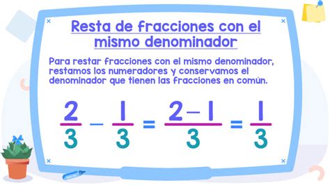 Resta De Fracciones Con El Mismo Denominador Fracciones Homogéneas Matemóvil