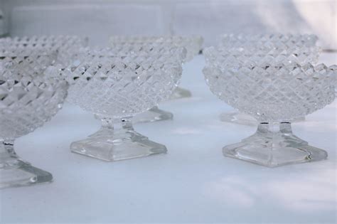 Vintage Salt Cellars Individual Salt Dips Westmoreland English Hobnail Pattern Glass Salts