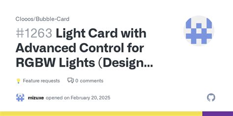 Light Card With Advanced Control For RGBW Lights Design Included