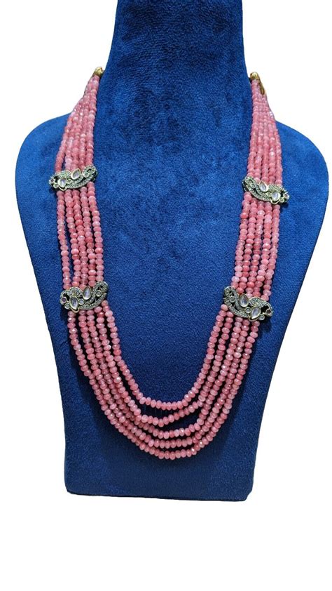 Five Layers Gemstone Beads Necklacehandmade Cut Beads Necklacets For Her Ebay