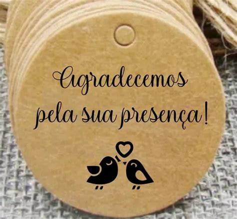 50 Tag Lembrancinha Casamento Agradecemos Pela Sua Presença MercadoLivre