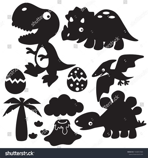 Dinosaur Silhouette Vector Cartoon Illustration Stock Vector (Royalty ...