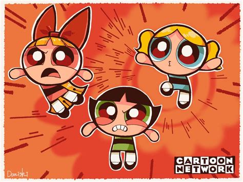 Buttercup Blossom And Bubbles Powerpuff Girls And 1 More Drawn By