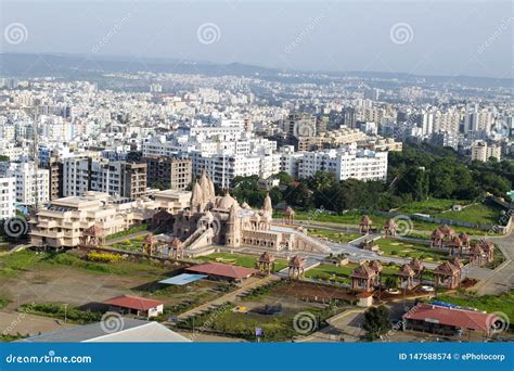 Swaminarayan Temple Aerial View from the Hill, Pune, Maharashtra, India ...