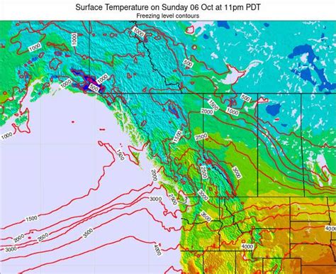 British-Columbia Surface Temperature on Monday 20 Sep at 11pm PDT