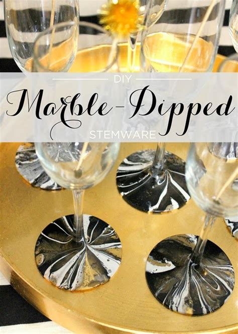 Diy This Nye Mandj Blog Diy Glass Wine Glass Crafts Diy Marble