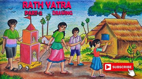 How To Draw Rath Yatra Scenery Easy Rath Yatra Festival Drawing Rath