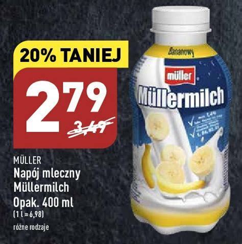 Promocja Napój mleczny banan mullermilch ALDI