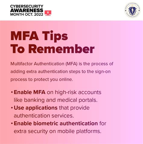 Cybersecurity Awareness Multifactor Authentication Mass Gov