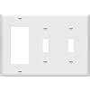 Enerlites Combination Double Toggle Single Decorator Rocker Outlet Wall