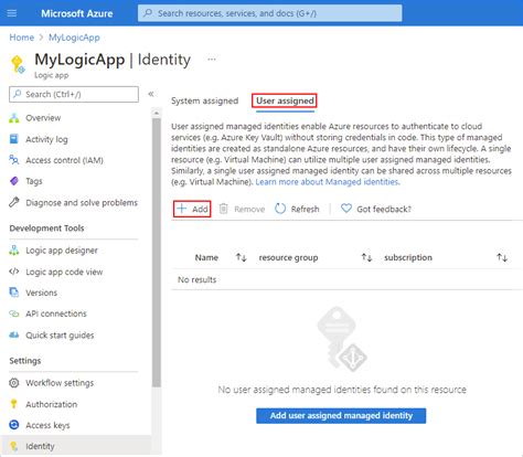 Authenticate Connections With Managed Identities Azure Logic Apps